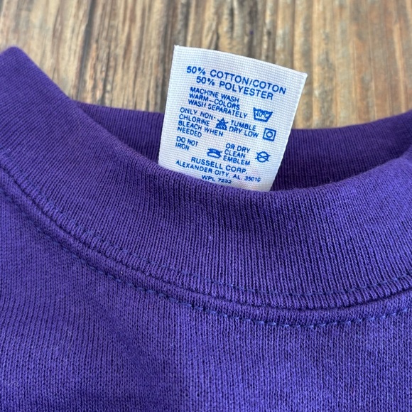 Vtg 90s JERZEES NUBLEND Girls M 10-12 Purple Crewneck Sweatshirt USA NOS NWT - Picture 9 of 9